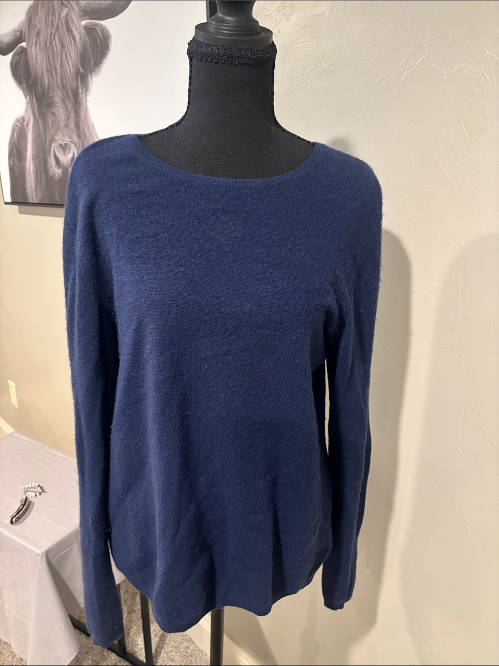 Charter Club Women’s Navy Cashmere Crewneck Sweater